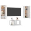 Juego De Mueble Para Tv De 3 Piezas Aglomerado Blanco Brillante