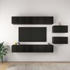 Set De Muebles De Tv Salón 8 Piezas Madera Contrachapada Negro