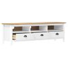 Mueble De Tv Hill Madera Maciza De Pino Blanco 158x40x47 Cm