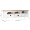 Mueble De Tv Hill Madera Maciza De Pino Blanco 158x40x47 Cm