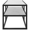 Mueble Para Tv Negro Con Vidrio De Mármol Blanco 100x40x40 Cm