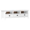 Mueble De Tv Hill Madera Maciza De Pino Blanco 158x40x47 Cm