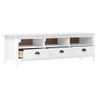 Mueble De Tv Hill Madera Maciza De Pino Blanco 158x40x47 Cm