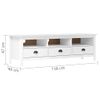 Mueble De Tv Hill Madera Maciza De Pino Blanco 158x40x47 Cm