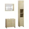 Juego Muebles De Baño 3 Piezas Madera Ingeniería Roble Sonoma Marrón