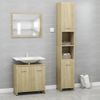 Juego Muebles De Baño 3 Piezas Madera Ingeniería Roble Sonoma Marrón