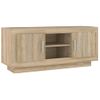 Mueble De Tv Madera Contrachapada Roble Sonoma 102x35x45 Cm Marrón