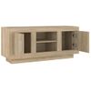 Mueble De Tv Madera Contrachapada Roble Sonoma 102x35x45 Cm Marrón