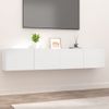 Muebles Para Tv 2 Uds Madera Contrachapada Blanco 80x30x30 Cm