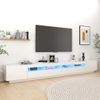 Mueble Para Tv Con Luces Led Blanco Brillante 300x35x40 Cm