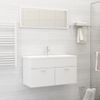 Conjunto De Muebles De Baño 2 Piezas Contrachapada Blanco