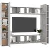 Juego De Mueble Para Tv De 8 Piezas Aglomerado Gris Hormigón