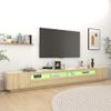 Armario Tv Con Luces Led Color Roble Sonoma 300x35x40 Cm Marrón