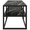 Mueble Para Tv Negro Con Vidrio De Mármol Negro 120x40x40 Cm