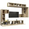 Set De Muebles Para Tv 8 Pzas Madera Contrachapada Roble Sonoma