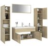 Juego De Muebles De Baño Madera De Ingeniería Roble Sonoma Marrón