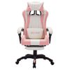 Silla Gaming Con Luces Led Rgb Cuero Sintético Rosa Y Blanco Multicolor