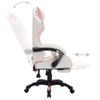 Silla Gaming Con Luces Led Rgb Cuero Sintético Rosa Y Blanco Multicolor