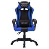 Silla Gaming Con Luces Led Rgb Cuero Sintético Azul Y Negro Multicolor