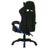 Silla Gaming Con Luces Led Rgb Cuero Sintético Azul Y Negro Multicolor