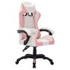 Silla Gaming Con Luces Led Rgb Cuero Sintético Rosa Y Negro Multicolor