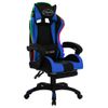 Silla Gaming Con Luces Led Rgb Cuero Sintético Azul Y Negro Multicolor