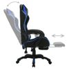 Silla Gaming Con Luces Led Rgb Cuero Sintético Azul Y Negro Multicolor