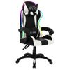 Silla Gaming Con Luces Led Rgb Cuero Sintético Blanco Y Negro Multicolor