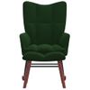 Silla Mecedora Con Reposapiés Terciopelo Verde Oscuro