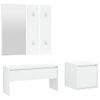 Set De Muebles De Recibidor Madera Contrachapada Blanco Brillo