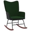 Silla Mecedora De Terciopelo Verde Oscuro Y Pvc