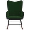 Silla Mecedora De Terciopelo Verde Oscuro Y Pvc