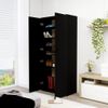 Mueble Zapatero De Madera Contrachapada Negro 80x39x178 Cm