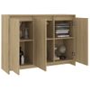 Aparador De Madera Contrachapada Roble Sonoma 102x33x75 Cm Beige