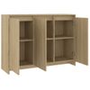 Aparador De Madera Contrachapada Roble Sonoma 102x33x75 Cm Beige