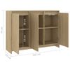 Aparador De Madera Contrachapada Roble Sonoma 102x33x75 Cm Beige