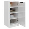 Mueble Zapatero Madera Contrachapada Blanco Brillo 30x35x70 Cm