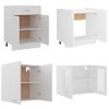 Juego De Muebles De Cocina 4 Piezas Madera Contrachapada Blanco