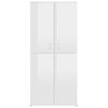 Mueble Zapatero Contrachapada Blanco Brillo 80x39x178 Cm