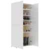 Mueble Zapatero Contrachapada Blanco Brillo 80x39x178 Cm