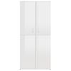 Mueble Zapatero Contrachapada Blanco Brillo 80x39x178 Cm