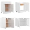 Juego De Muebles De Cocina 4 Piezas Aglomerado Blanco Brillo