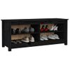 Banco Zapatero Madera Maciza De Pino Negro 110x38x45,5 Cm