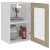 Armario Colgante Cristal Contrachapada Color Roble 40x31x60 Cm