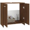 Armario De Baño Madera Contrachapada Marrón Roble 60x33x60 Cm