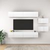 Muebles De Tv 8 Piezas De Aglomerado Blanco Brillante