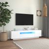 Mueble Para Tv Con Luces Led Blanco 160x35x40 Cm