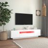 Mueble Para Tv Con Luces Led Blanco 160x35x40 Cm