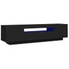 Mueble De Tv Con Luces Led Negro 160x35x40 Cm