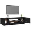 Mueble De Tv Con Luces Led Negro 160x35x40 Cm